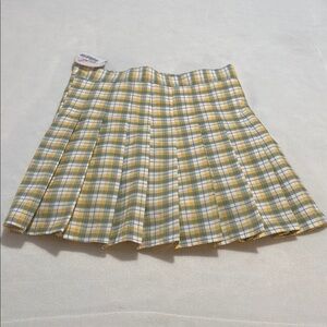 Plaid Yellow and Green  Skort
